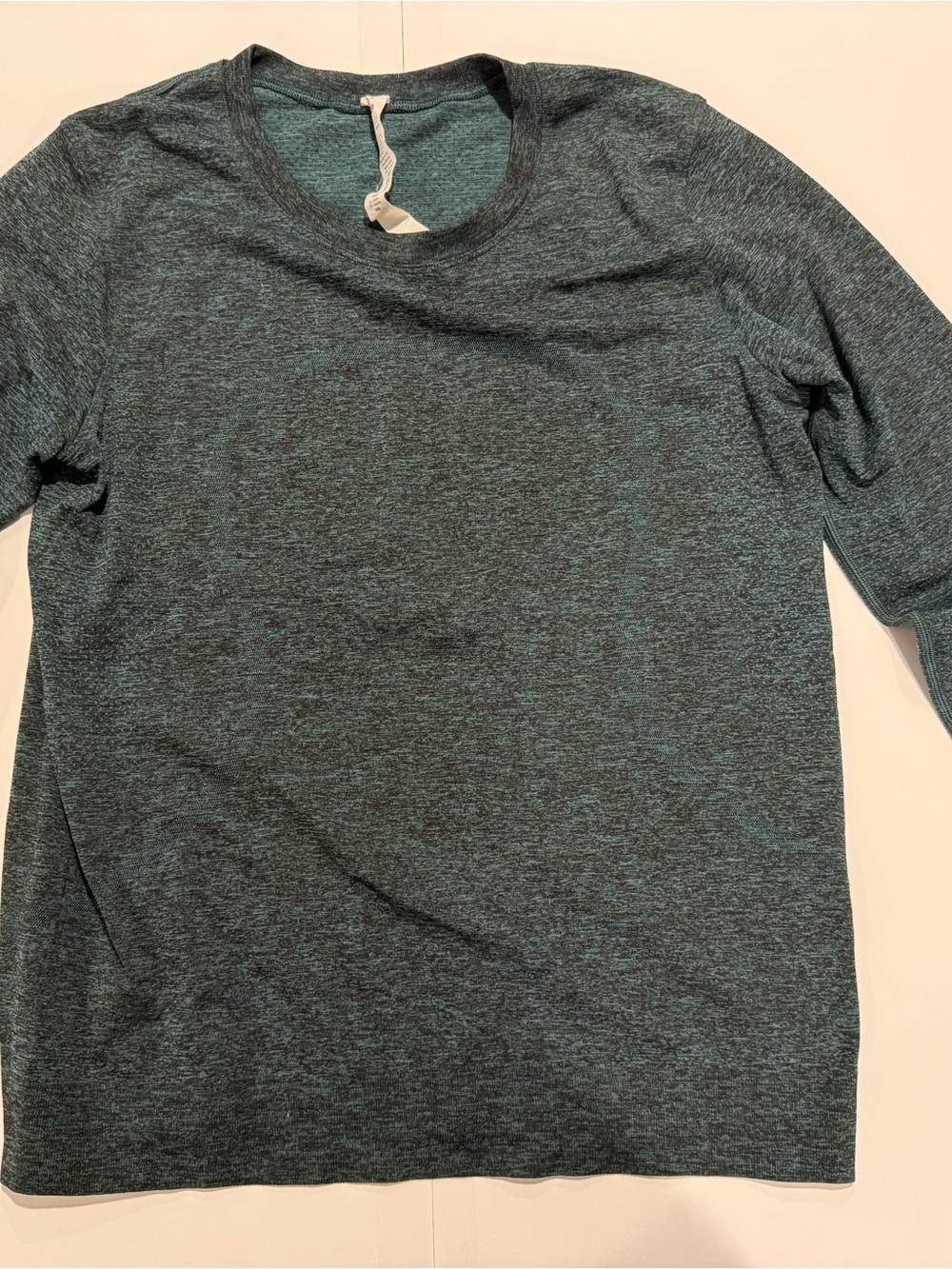lululemon athletica teal heathered crewneck top